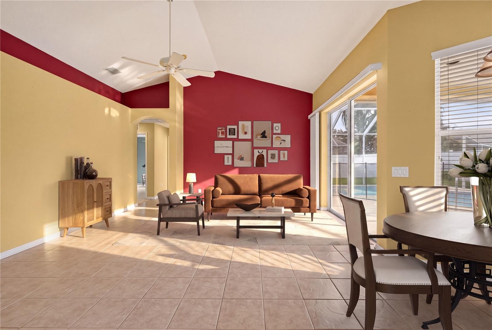 Virtually Staged Family Room