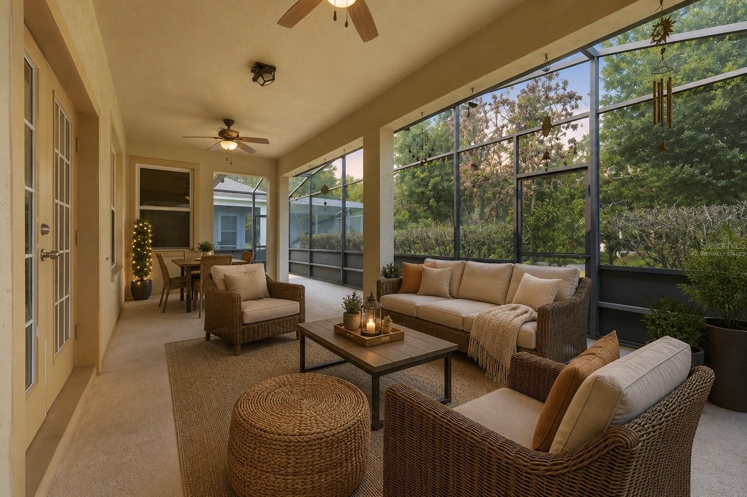 Virtually staged lanai