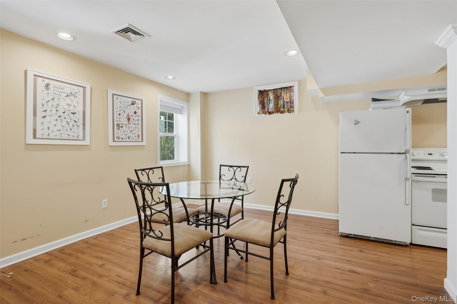 dining space in basement