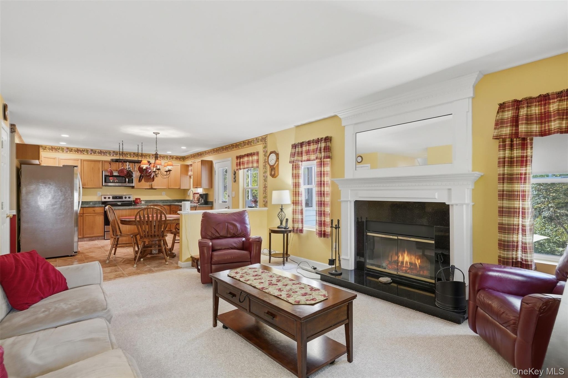 Family room with fireplace