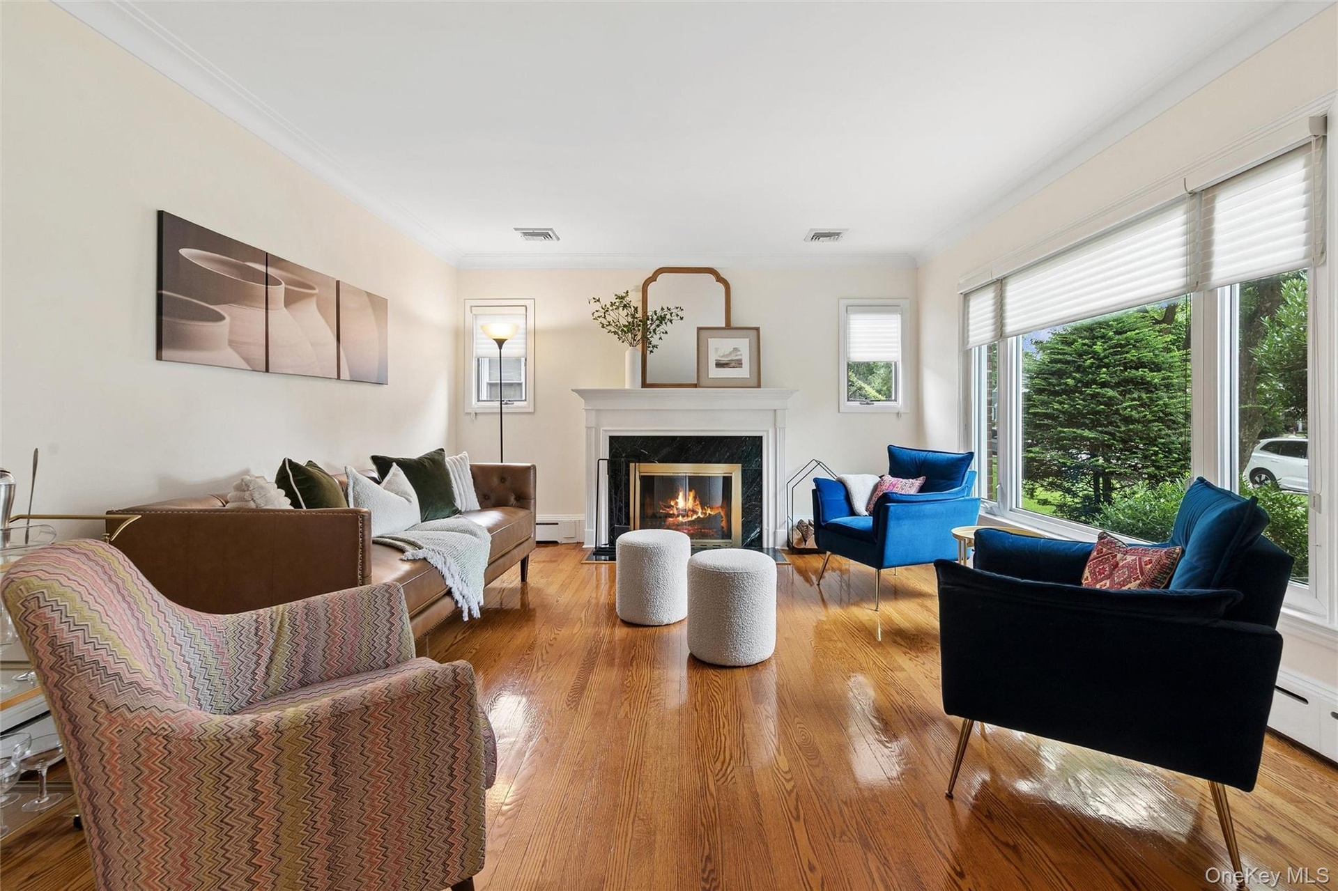 West-facing with wood-burning fireplace