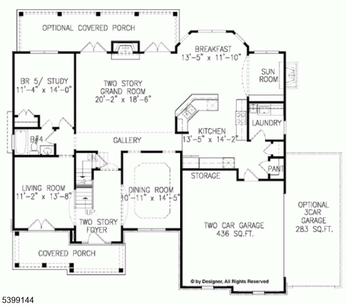 Gray Colonial First Floor