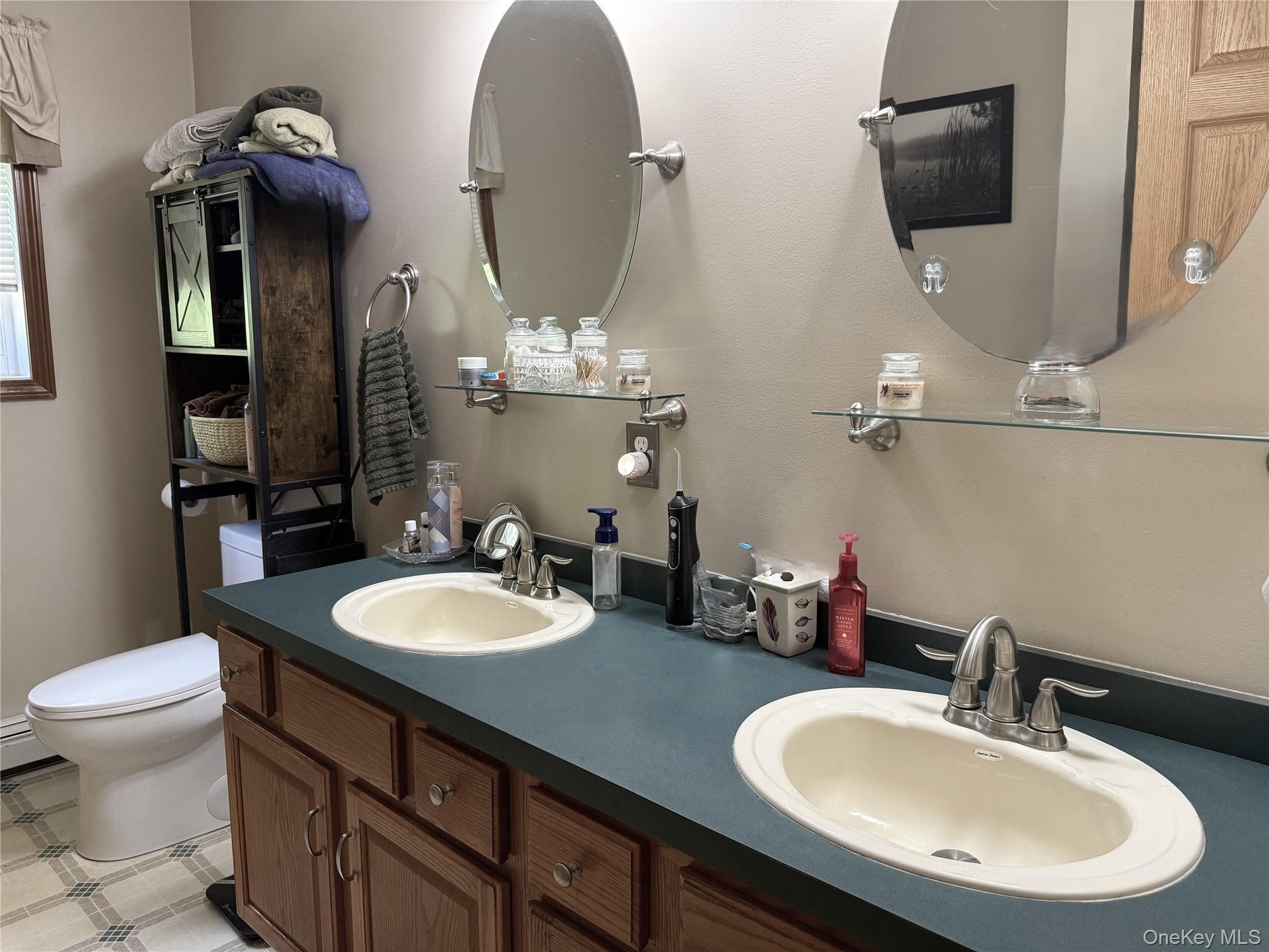 Dual sink vanity.