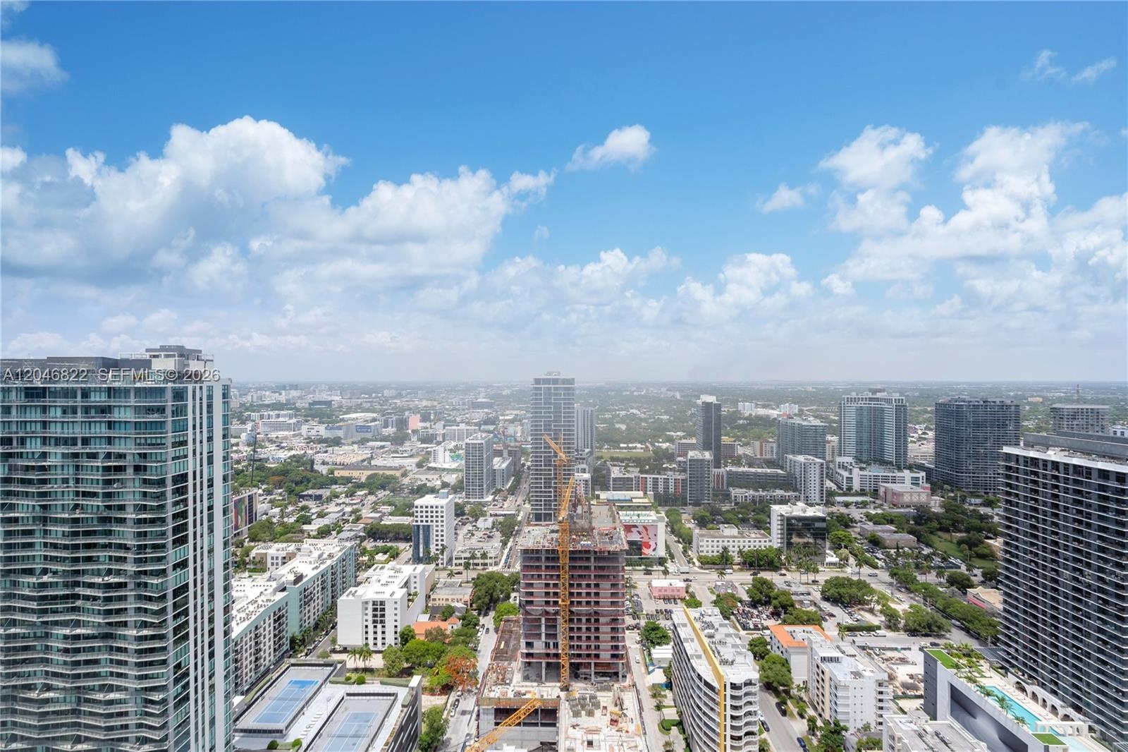 Elevated views over Edgewater and the Downtown Miami skyline