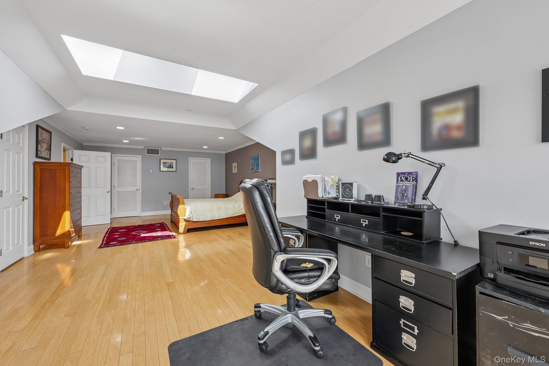 Second level primary bedroom loft / office