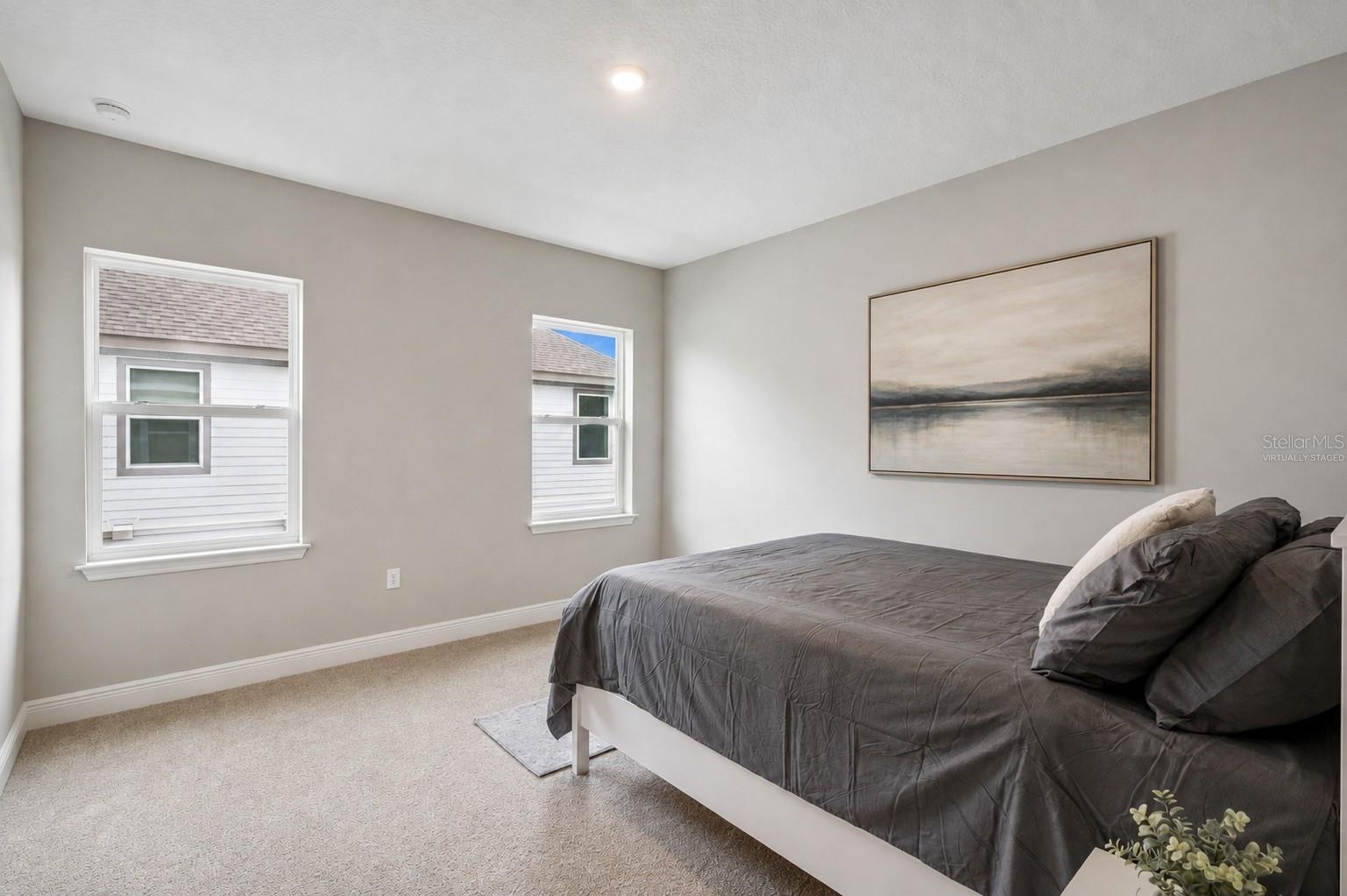 Virtually staged photo on wall