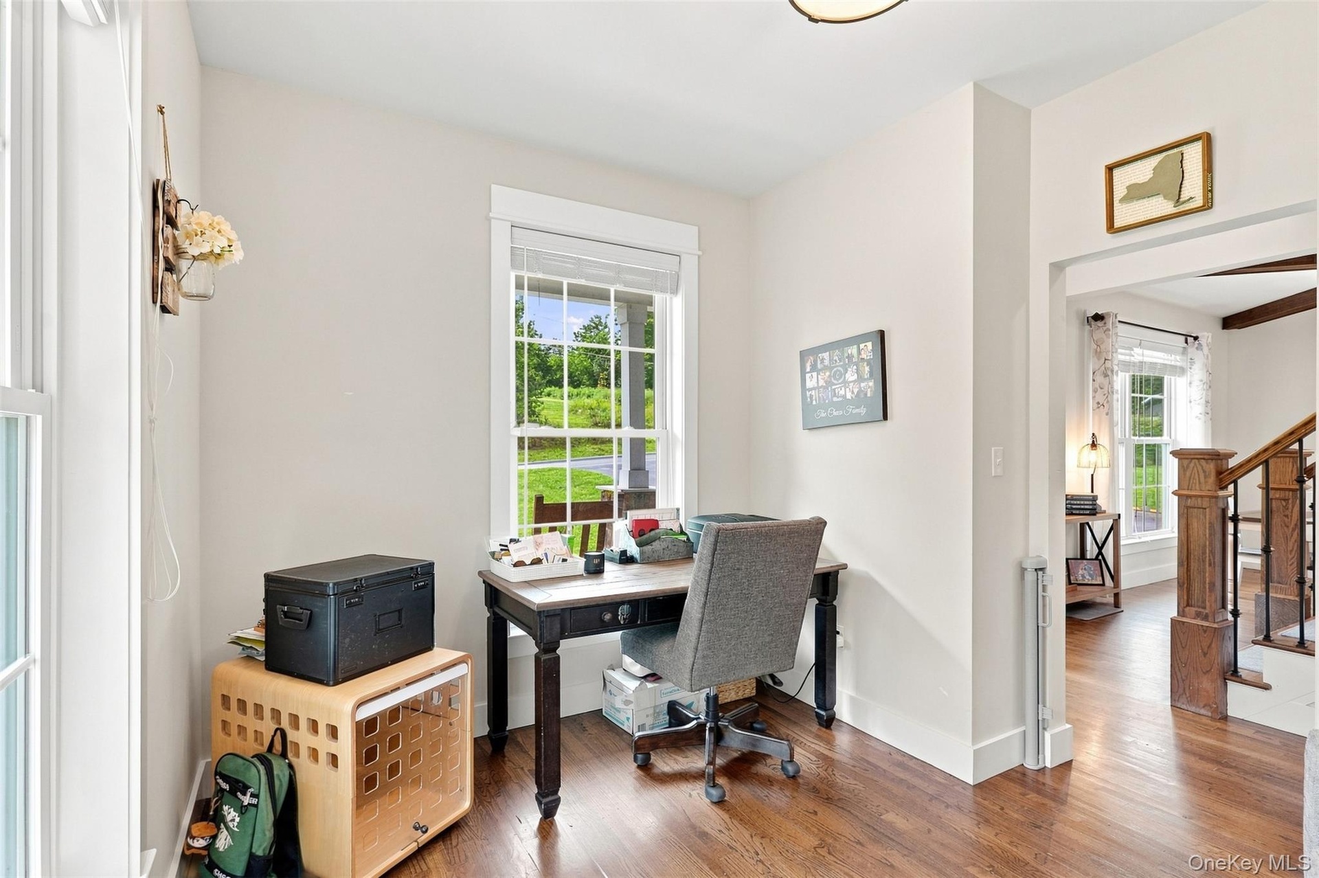 Front office with barn door