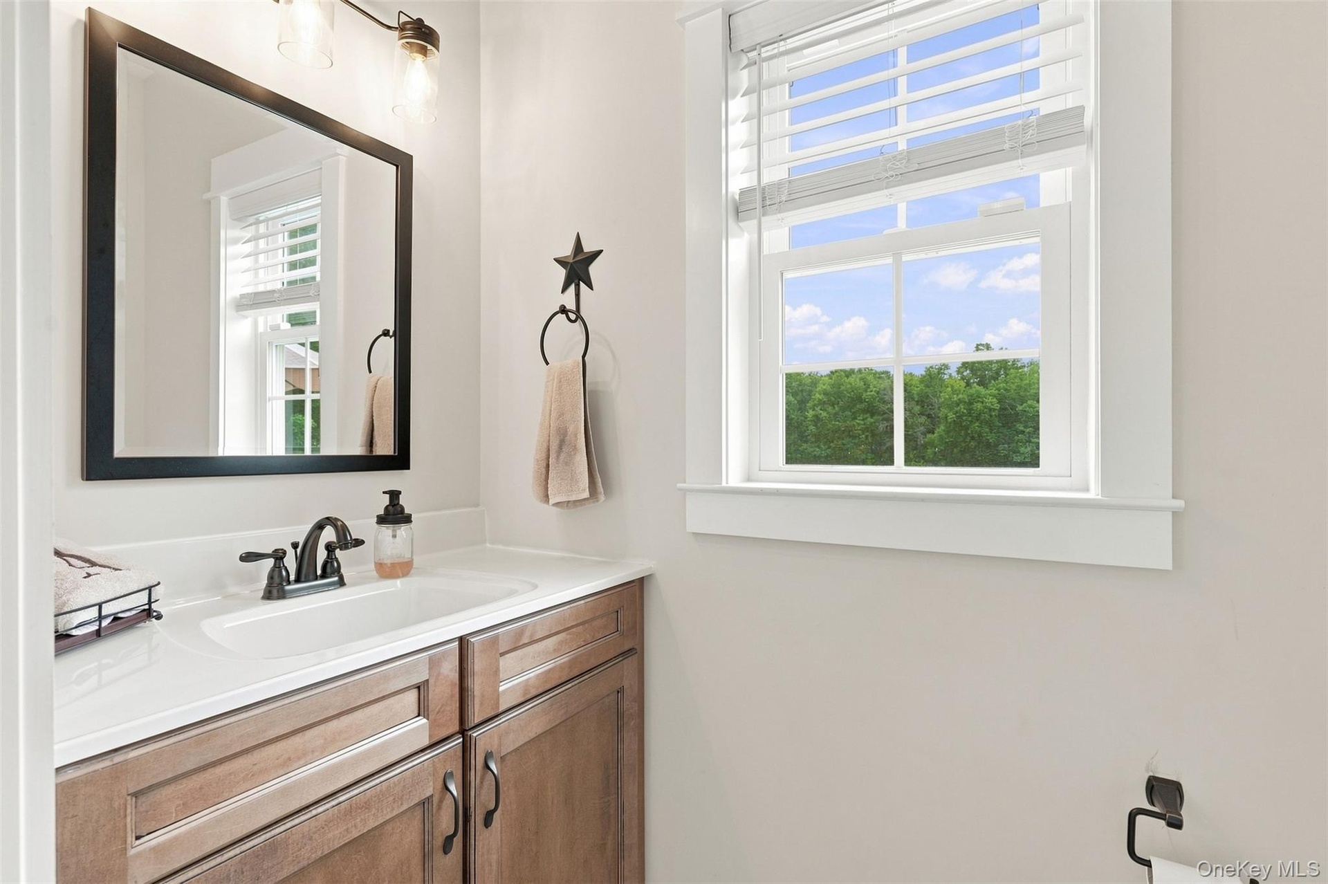 Updated half bathroom in the backhall.