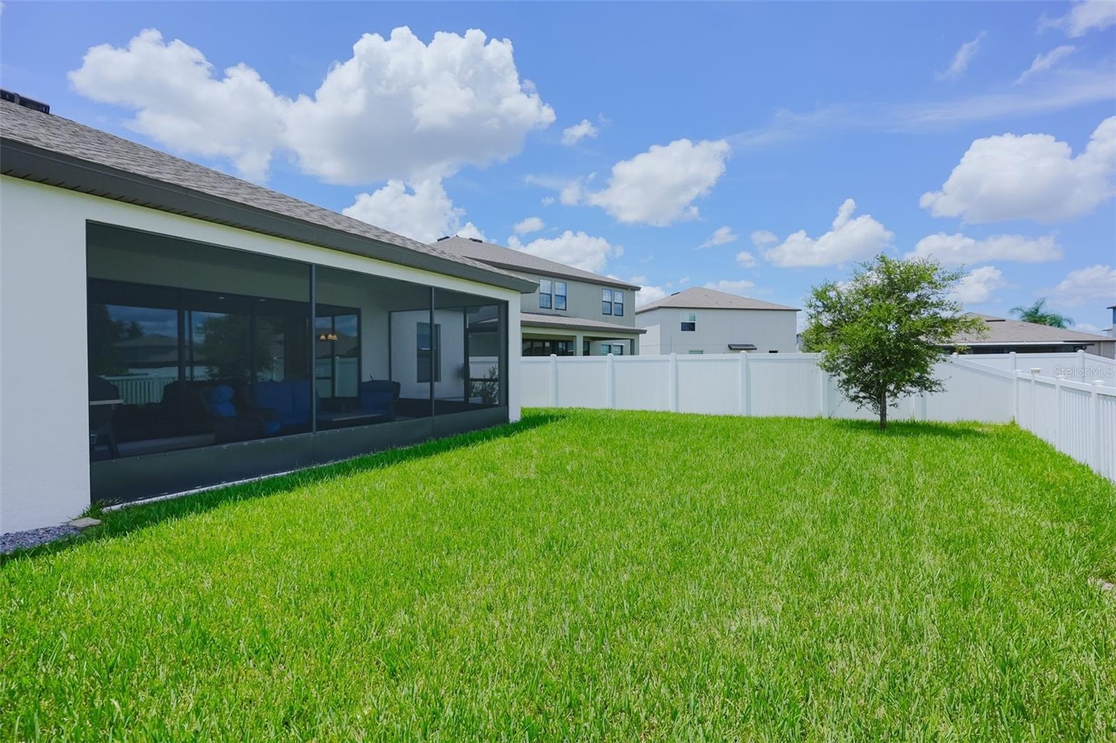 Fully fenced backyard