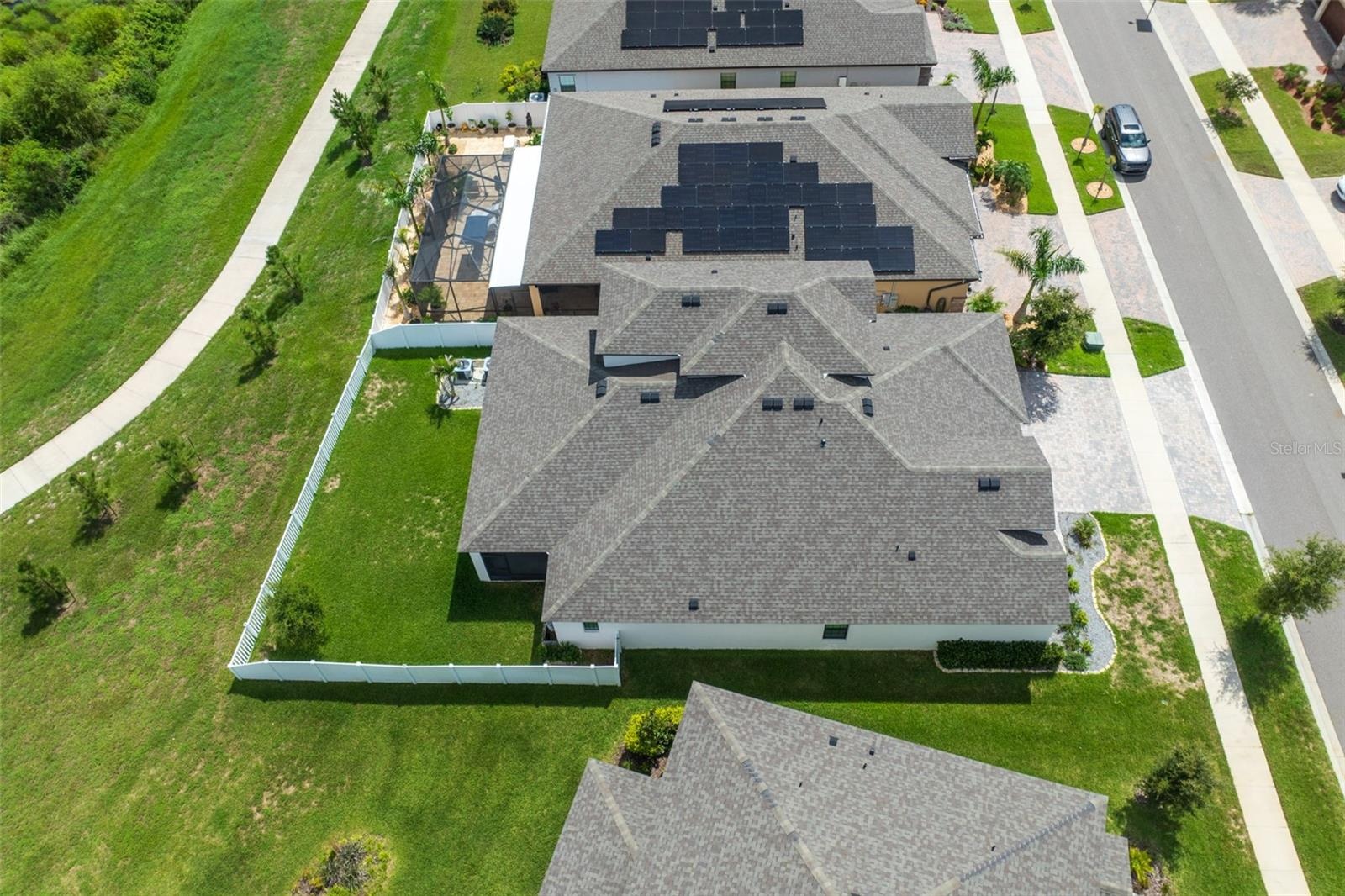 Aerial backyard west view