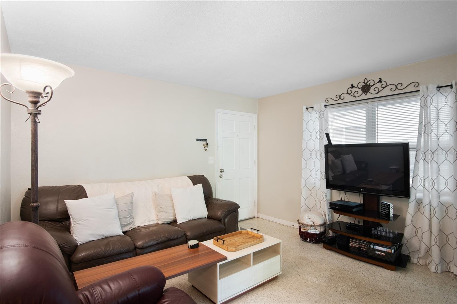 A view toward the front door of the back unit.