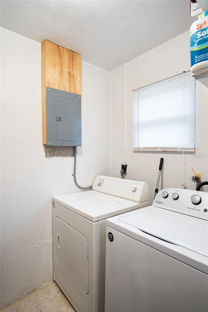 The laundry room makes for convenience of laundry being done from home.