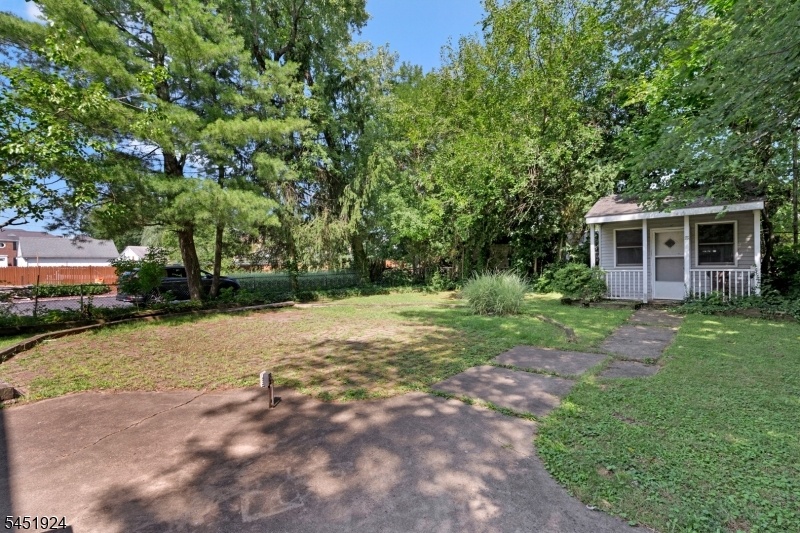 Backyard with small shed