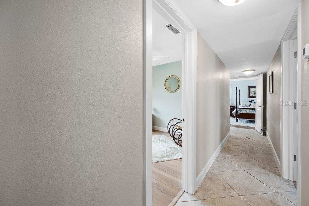 Hallway - Two guest bedrooms off hallway - Primary Suite at the end of the Hallway