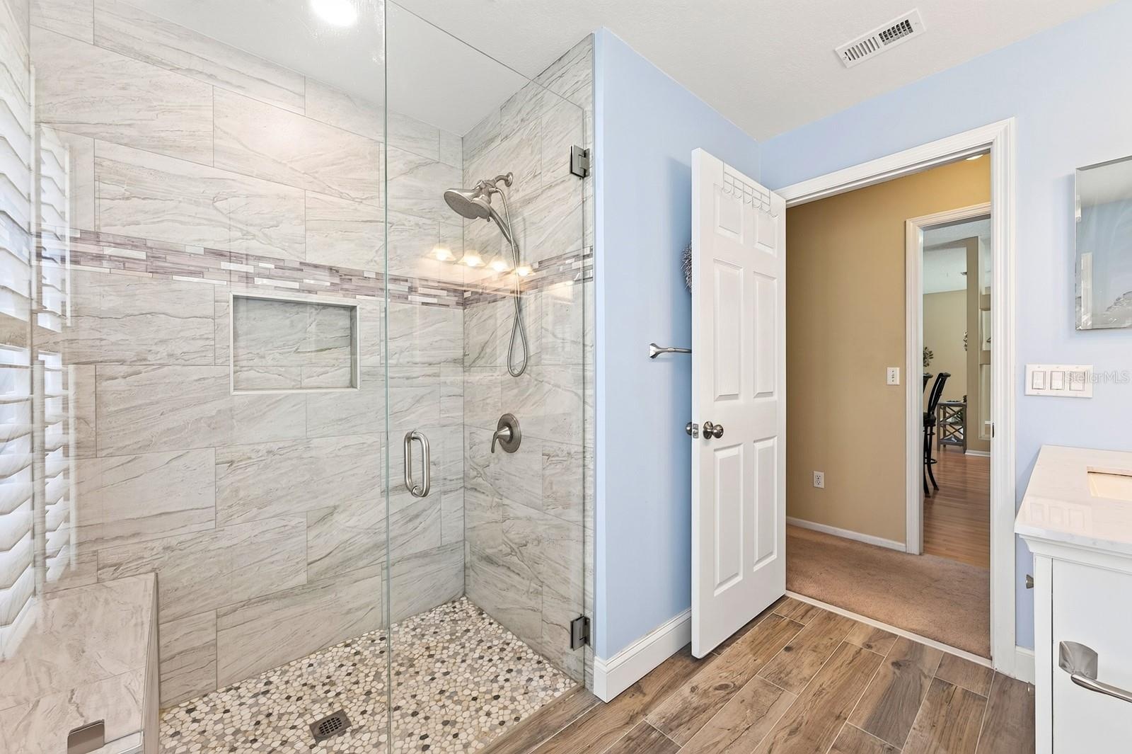 The second full bath has been RECENTLY REMODELED.