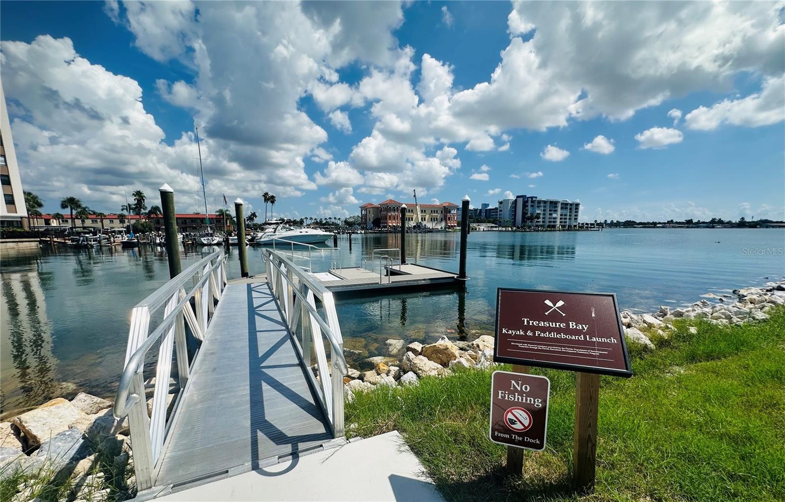 Launch your kayak or paddle board at Treasure Bay Dock
