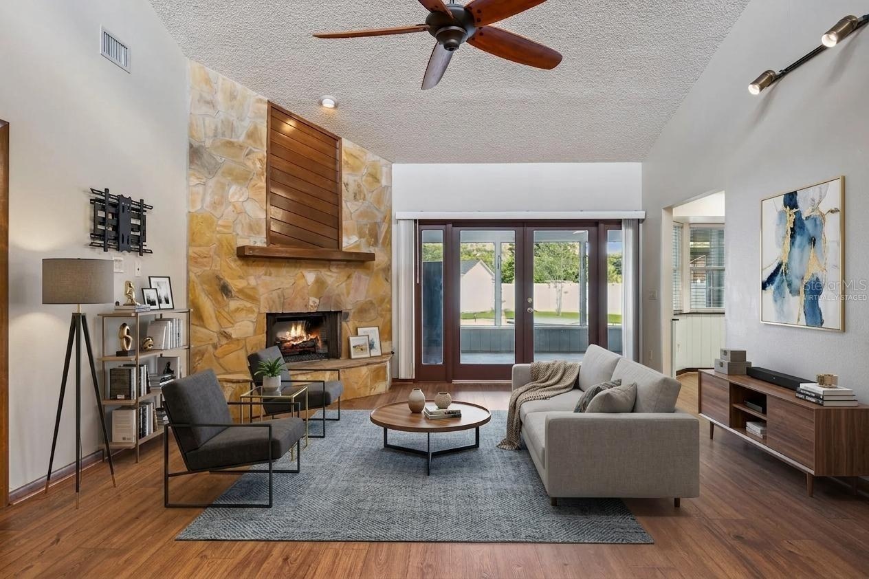 Virtually Staged Family Room