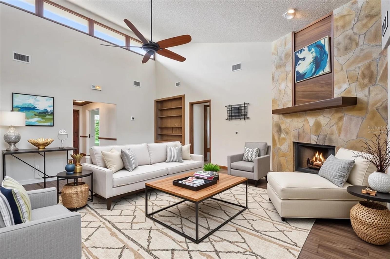 Virtually Staged Family Room