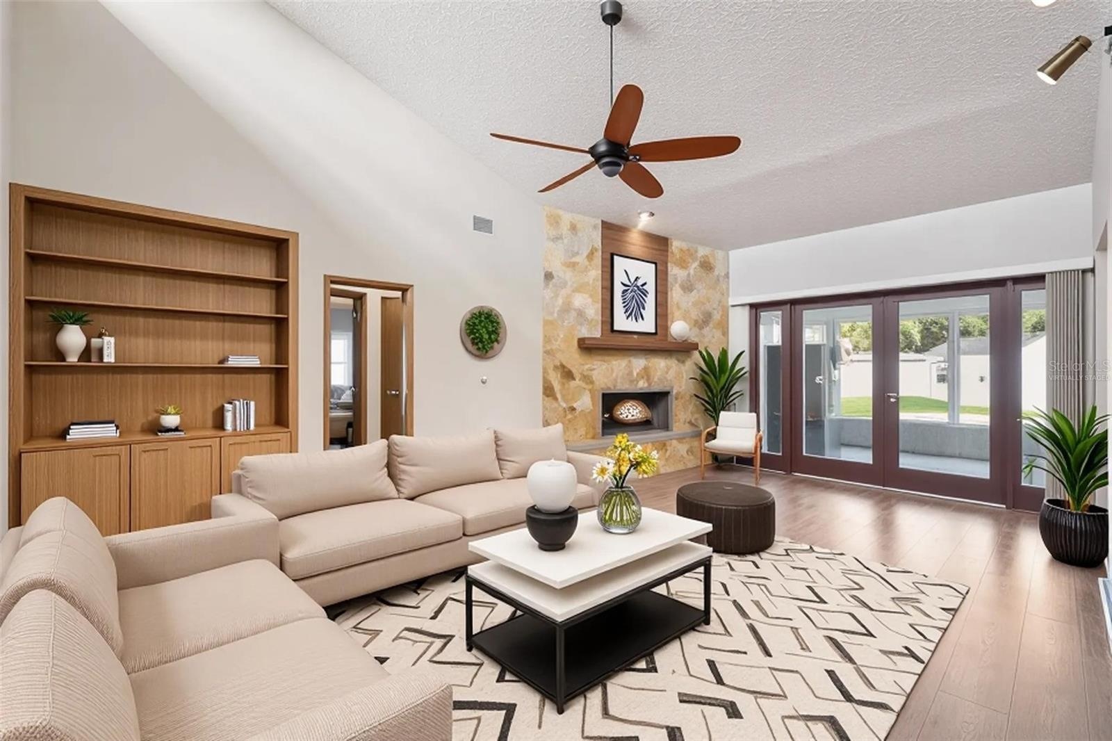 Virtually Staged Family Room
