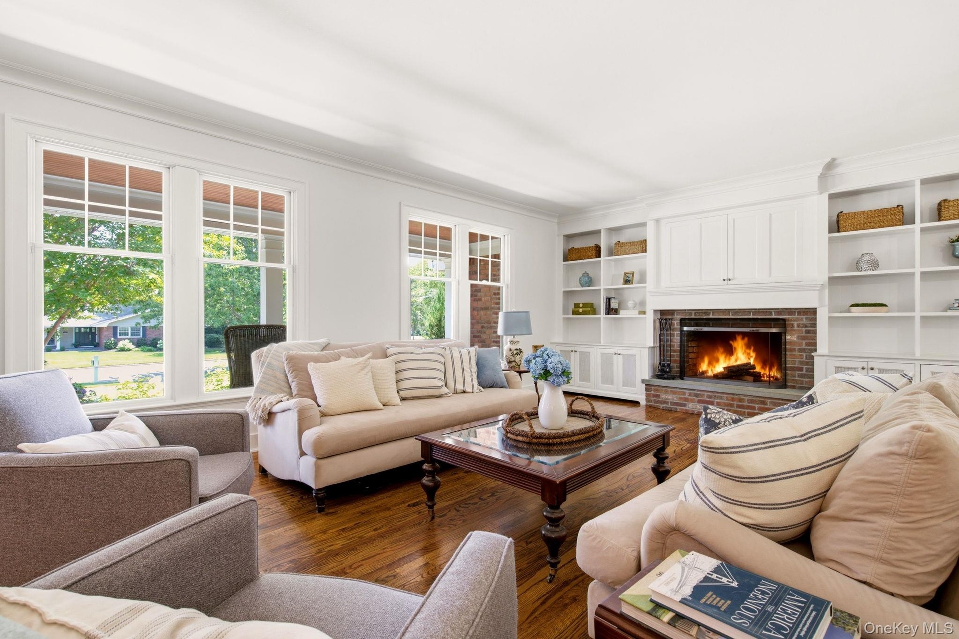 New Windows flood the living room with natural light.