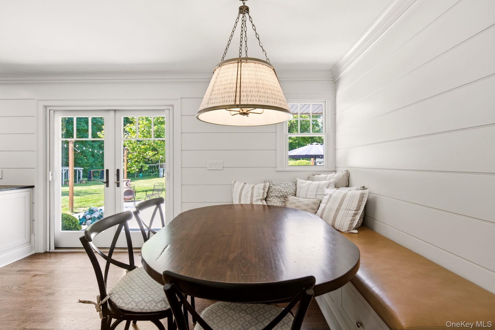 Banquette seating.