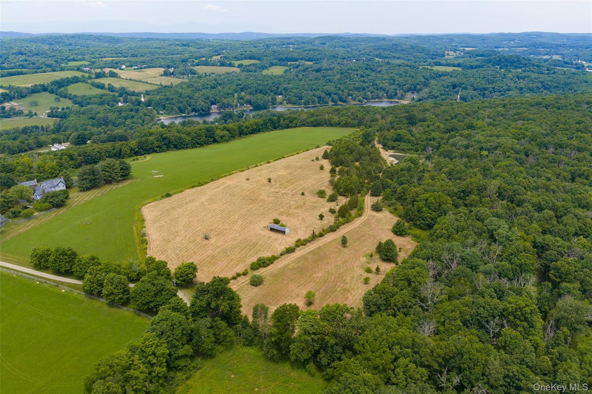 High drone photo of most of the land mass