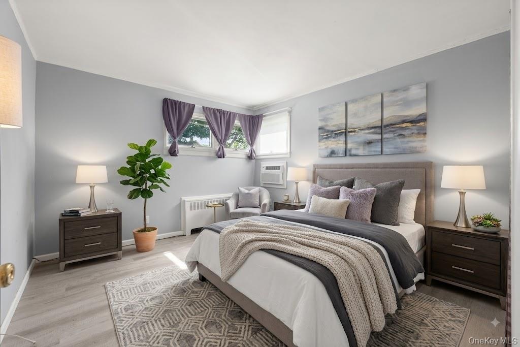 Virtually staged, Primary bedroom, main level.
