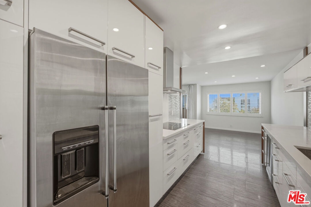 Kitchen facing dining area