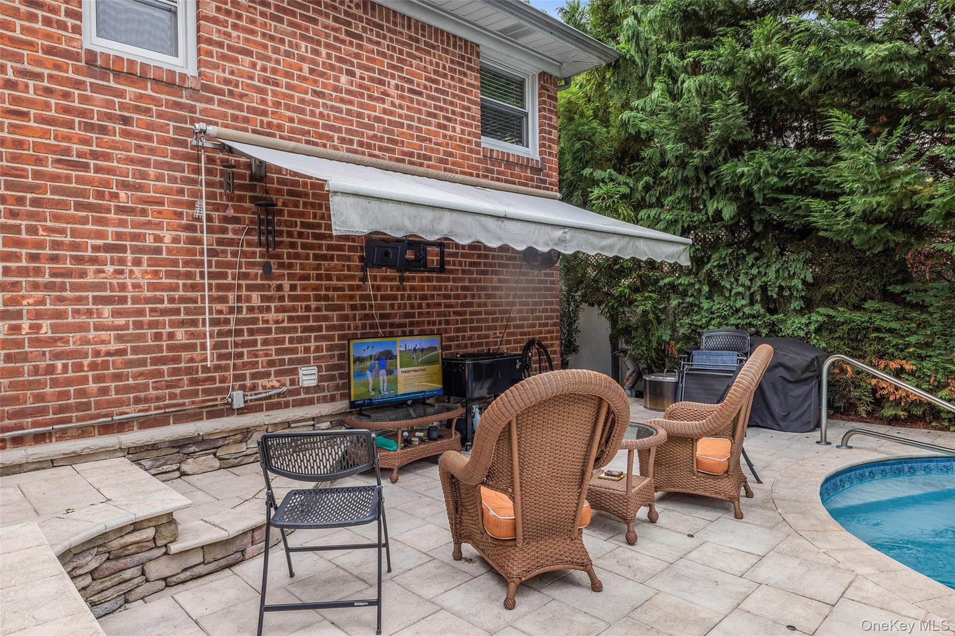 Backyard entertainment area