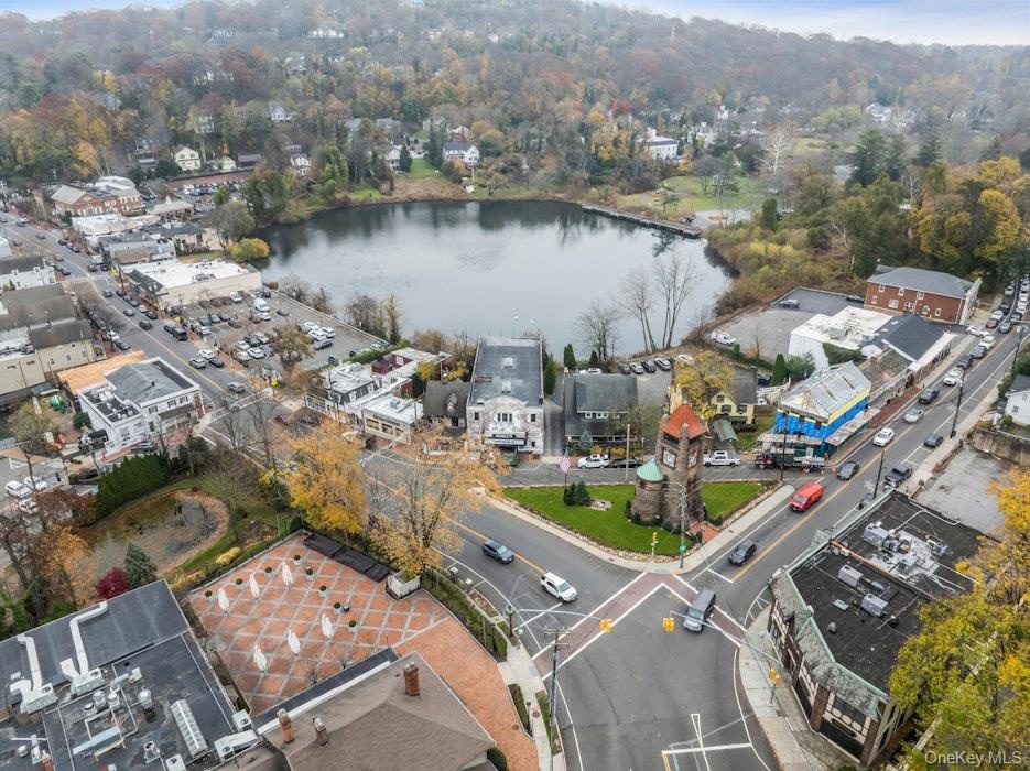 Aerial view of a large body of water
