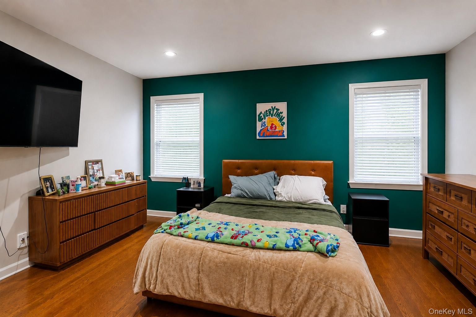 primary bedroom facing garden