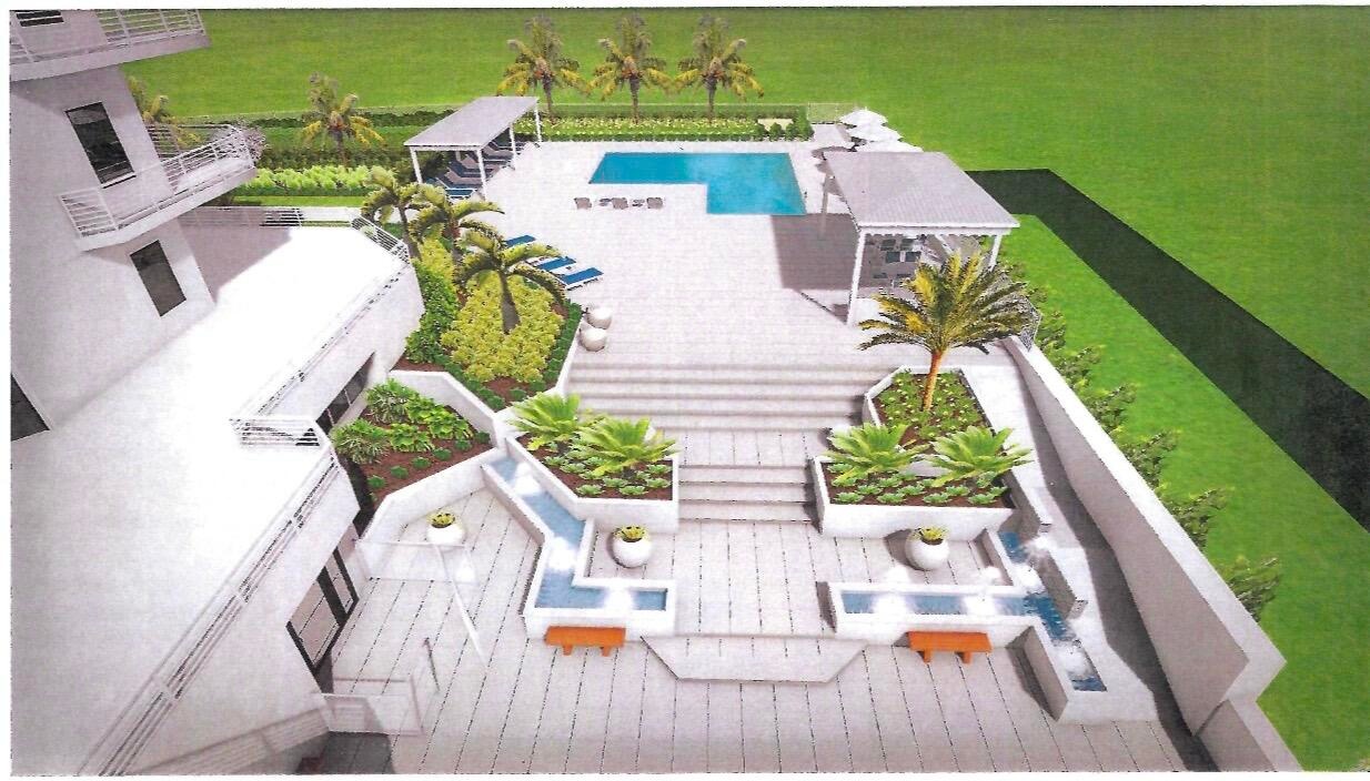 These digital renderings showcase the planned completed transformation of the community’s outdoor amenities, offering a preview of the exceptional res