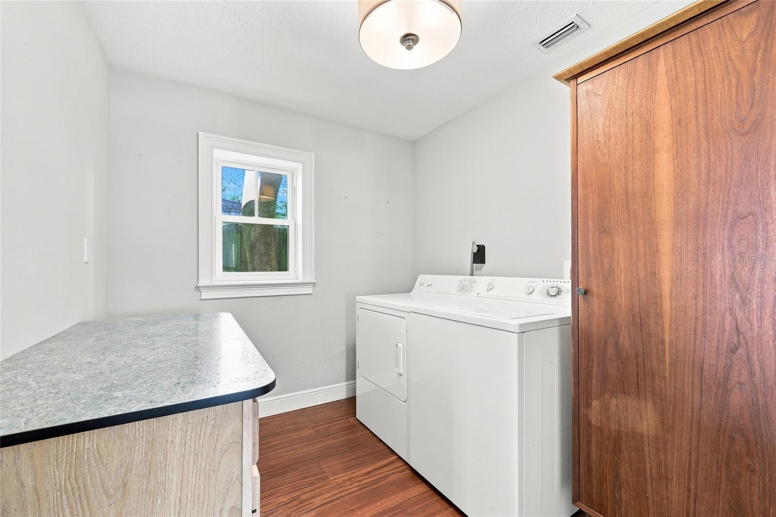 Indoor Laundry room off Kitchen
