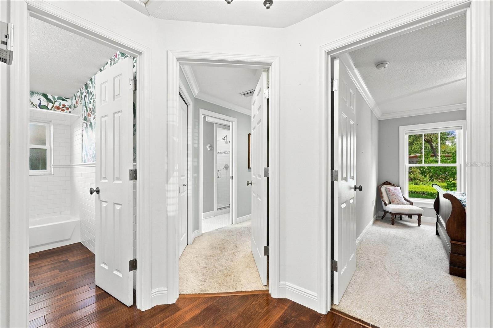 Hall to both bedrooms and hall bathroom