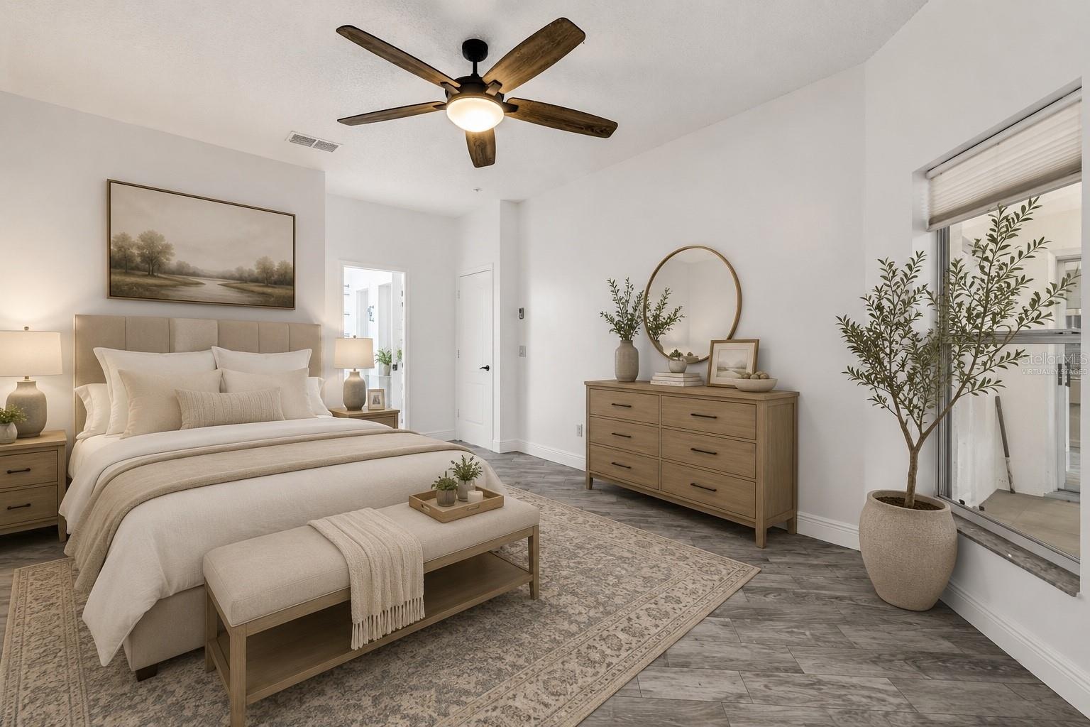 Primary Suite Virtually Staged