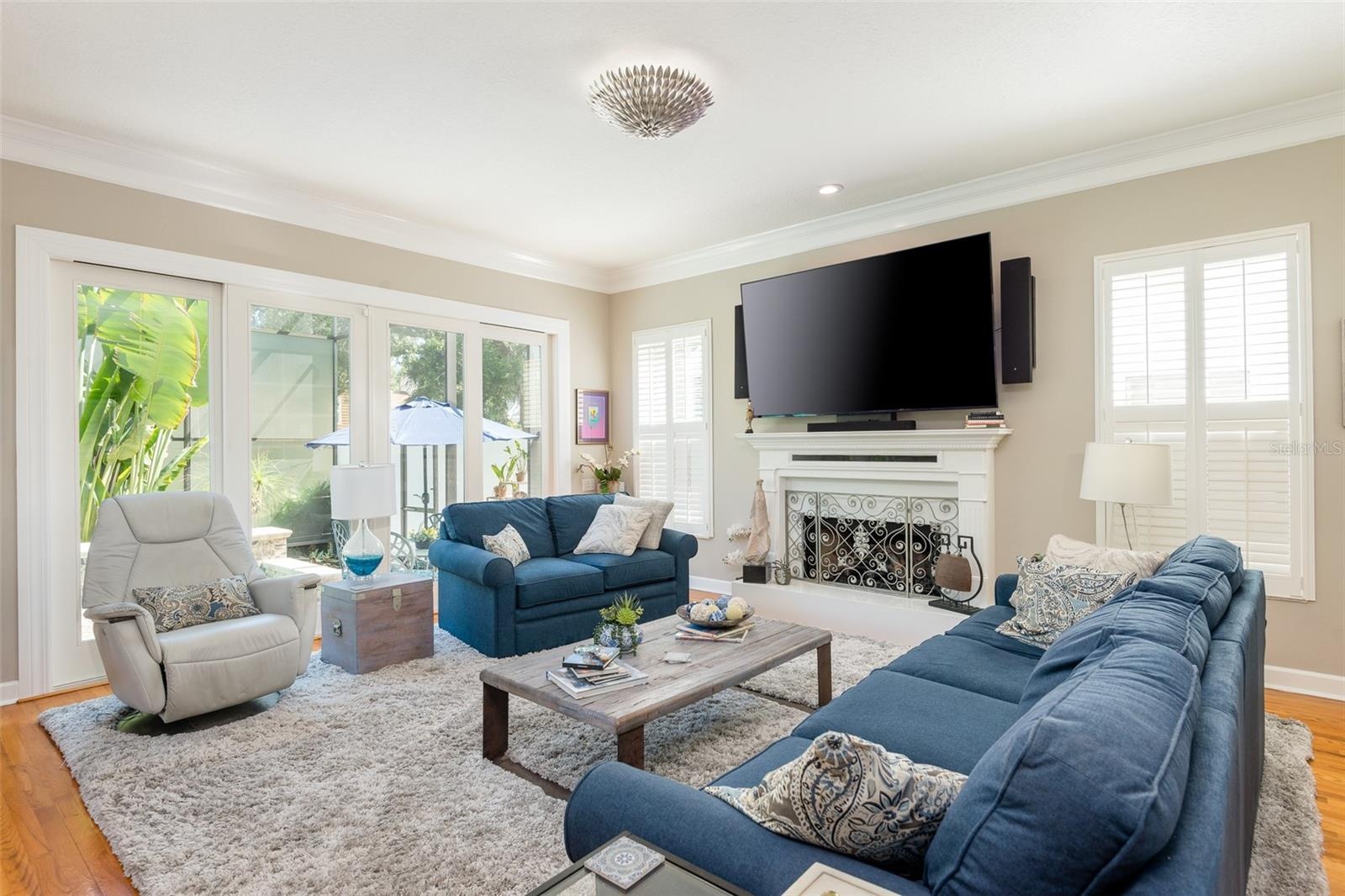 Living Room, gas fireplace with log insert