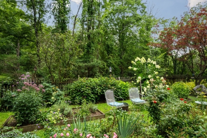 Gardens around pool