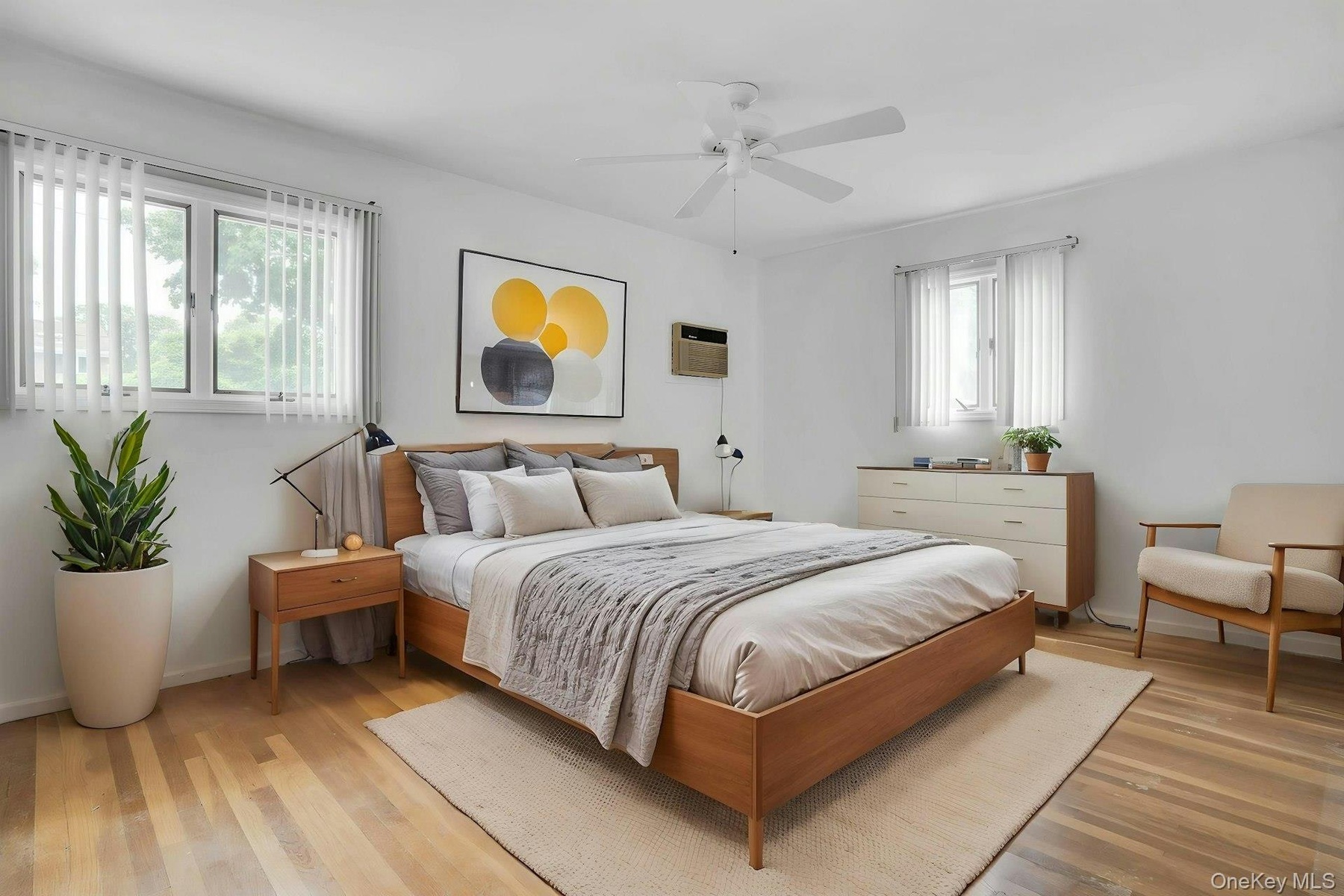 Virtually Staged Primary Bedroom.