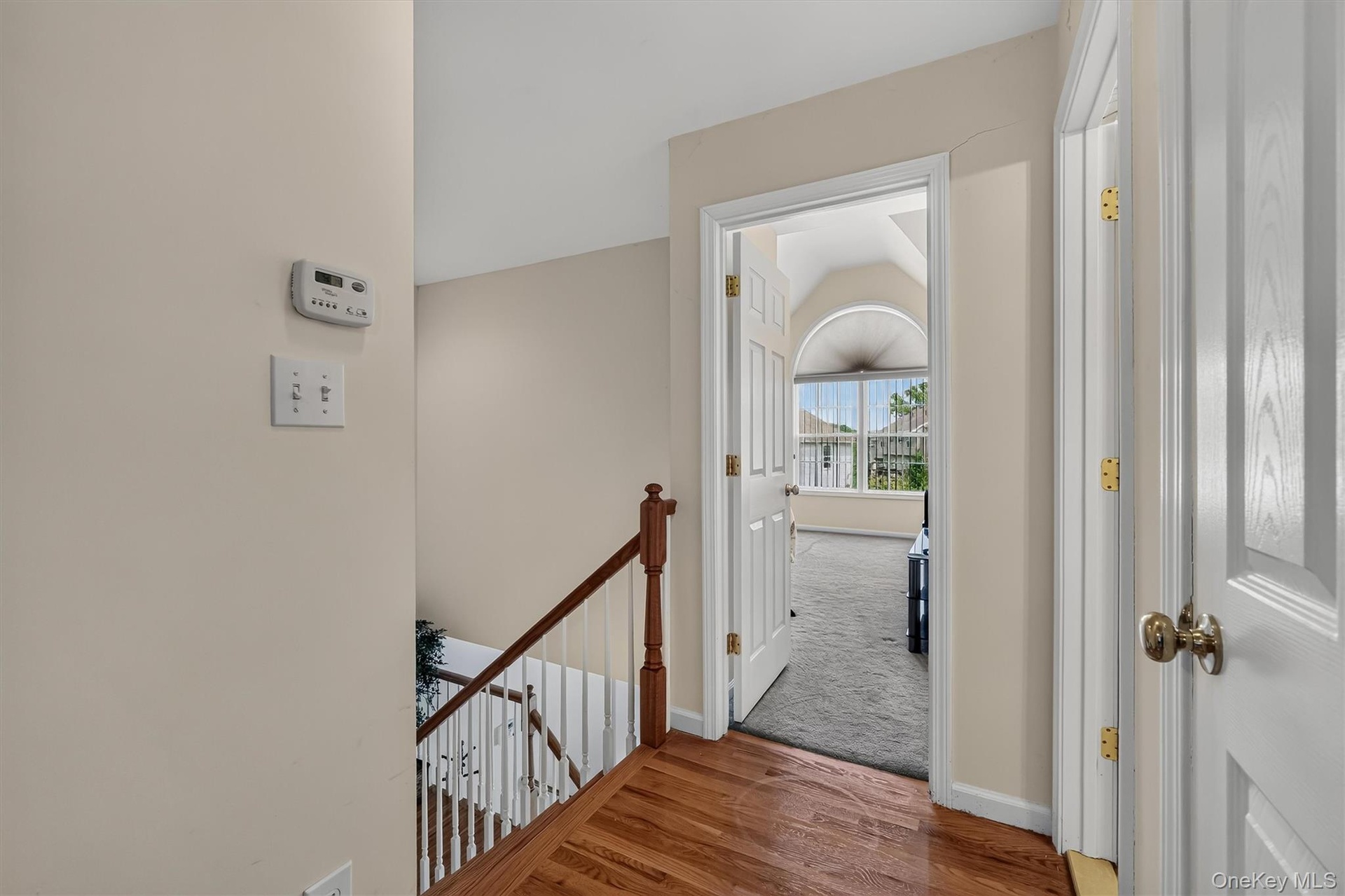 Once up the stairs you will come to the primary suite.