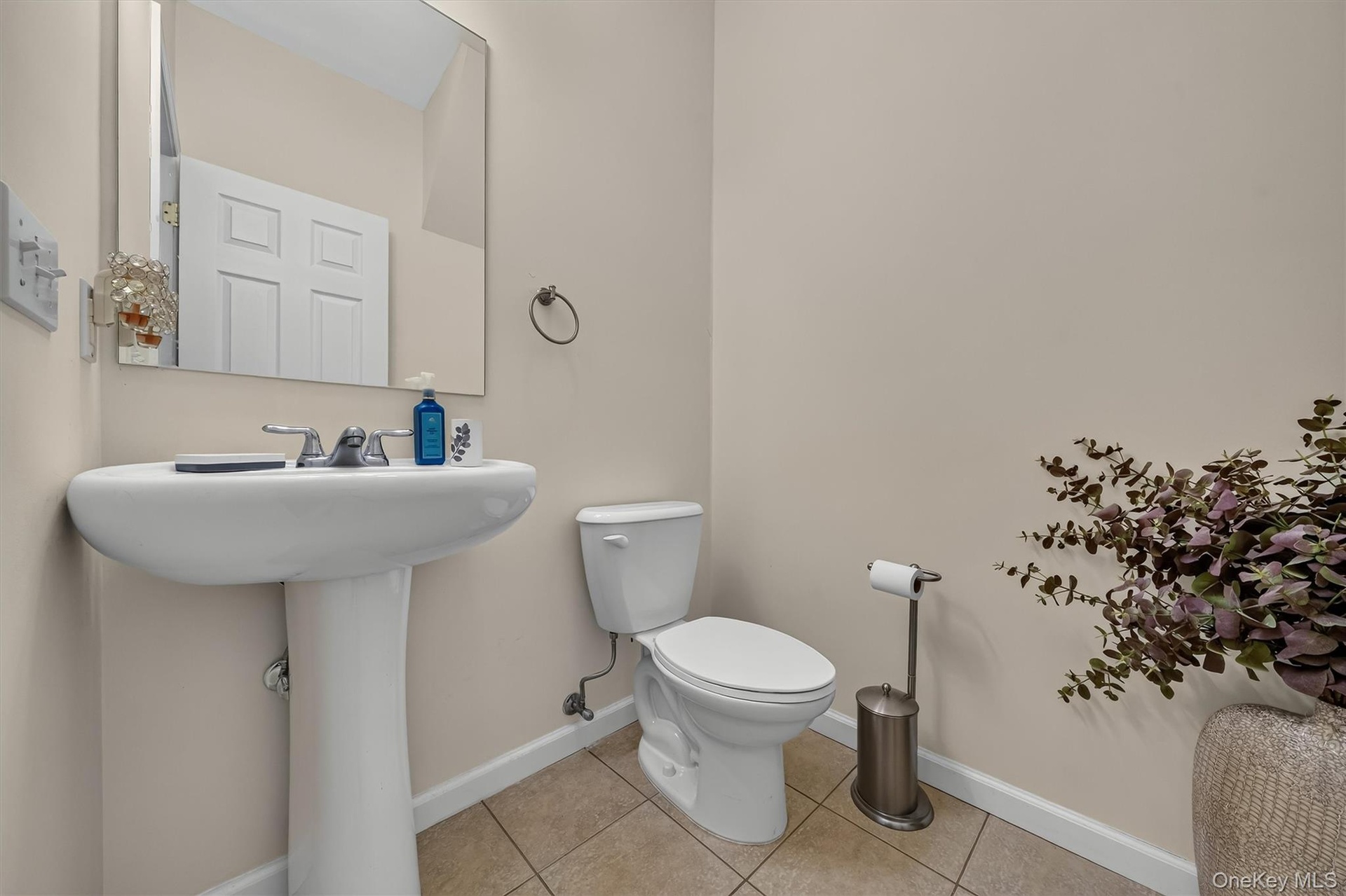 There is a half bath on the first floor as well as closet space.