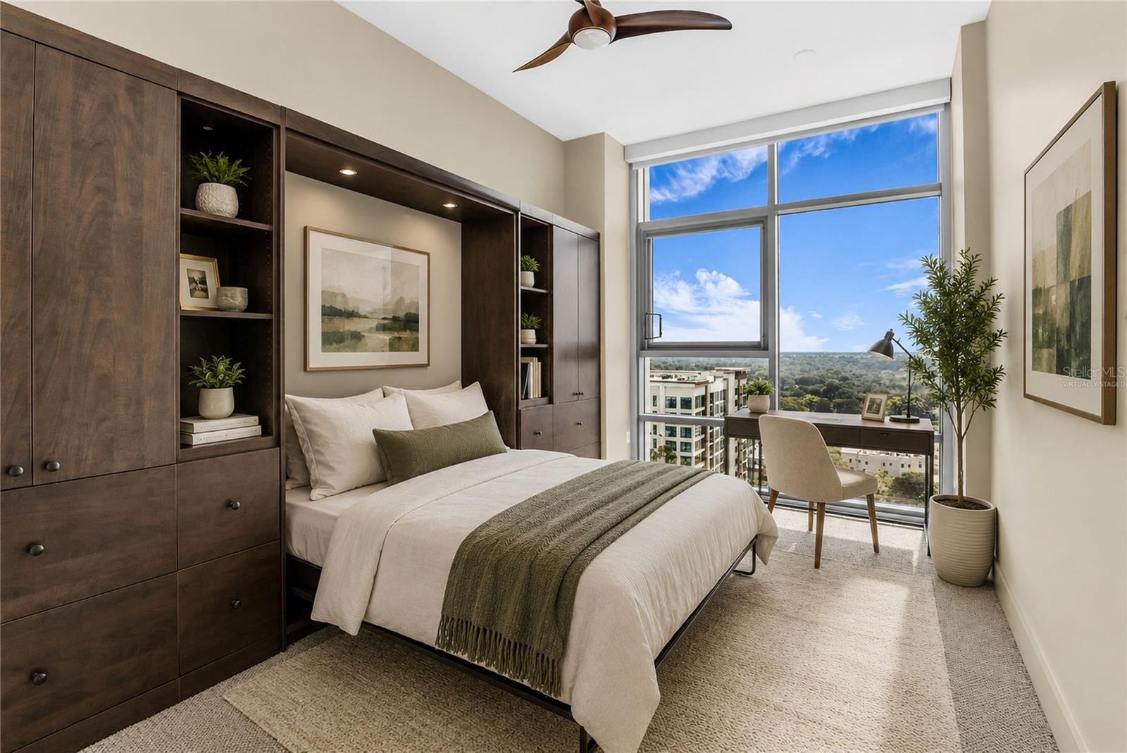 virtually staged second bedroom