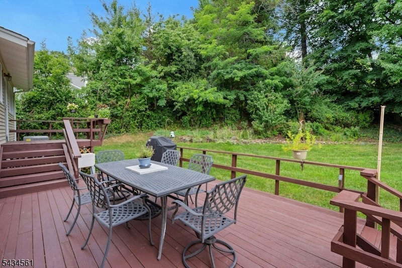 Deck overlooking Backyard