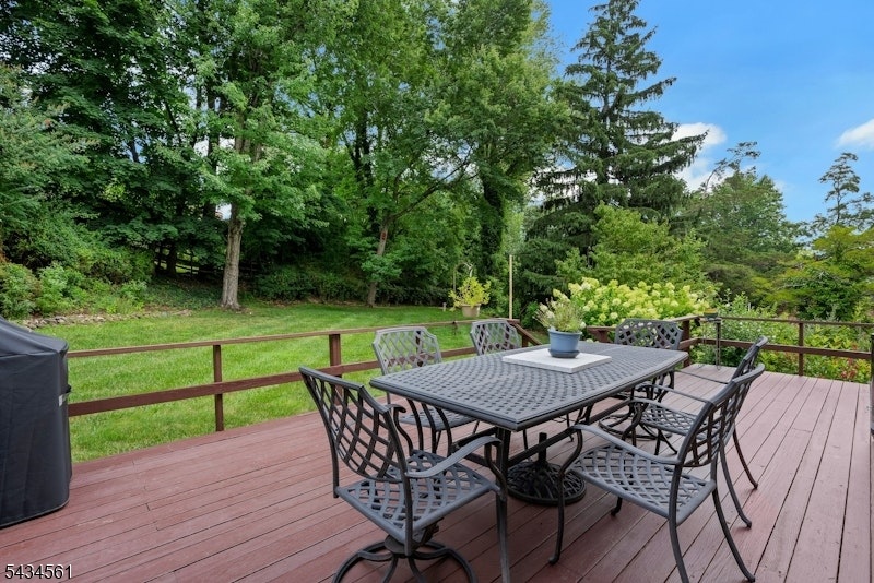 Deck overlooking Backyard