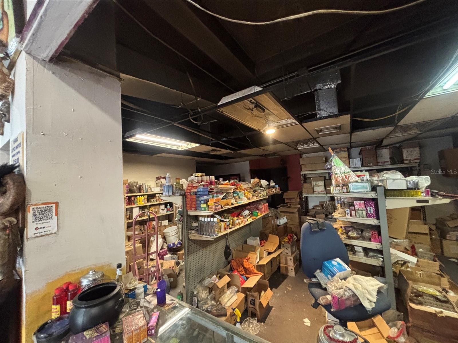 Retail inventory area to the back of the current store.