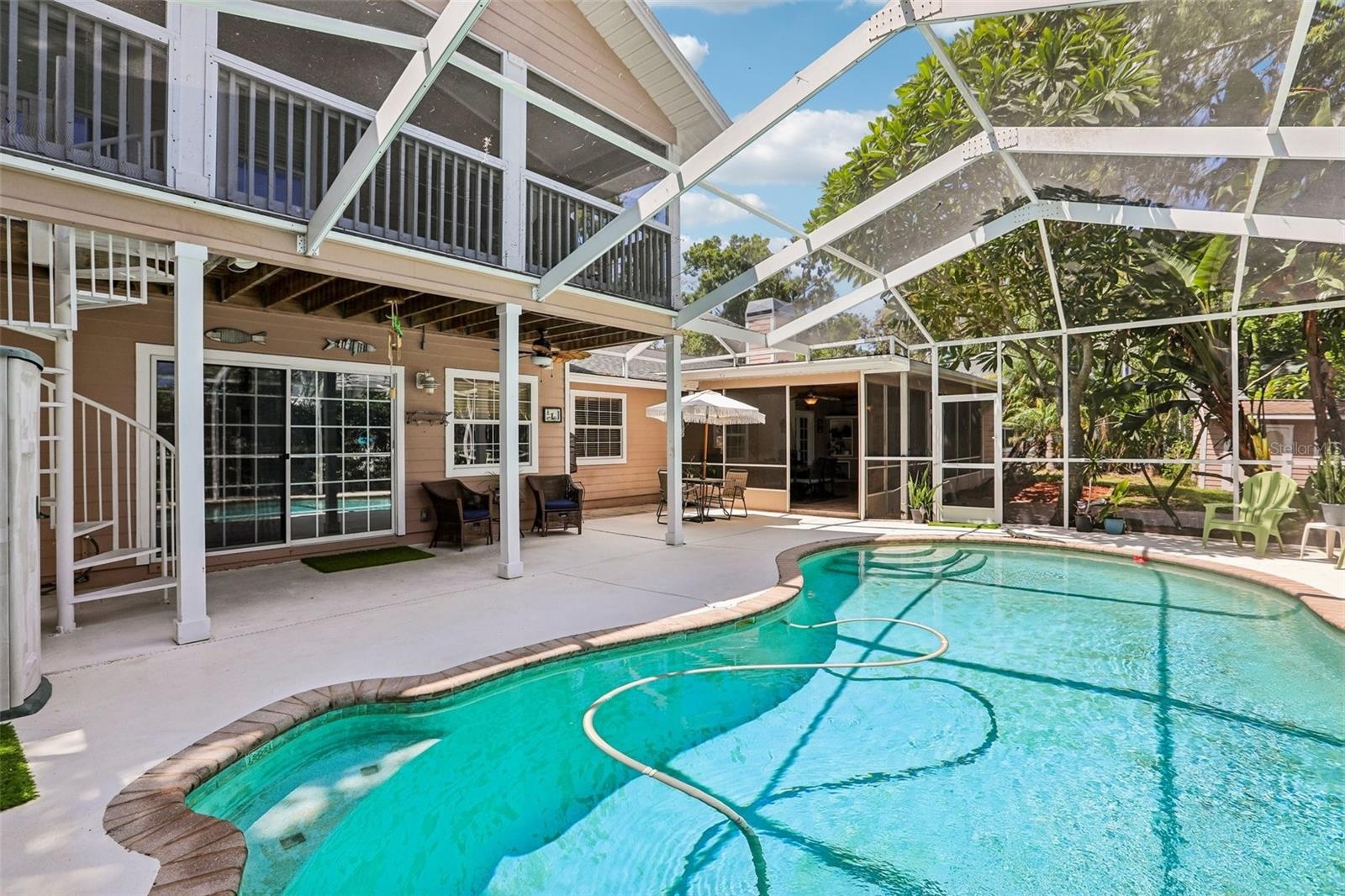 Large two story screened patio