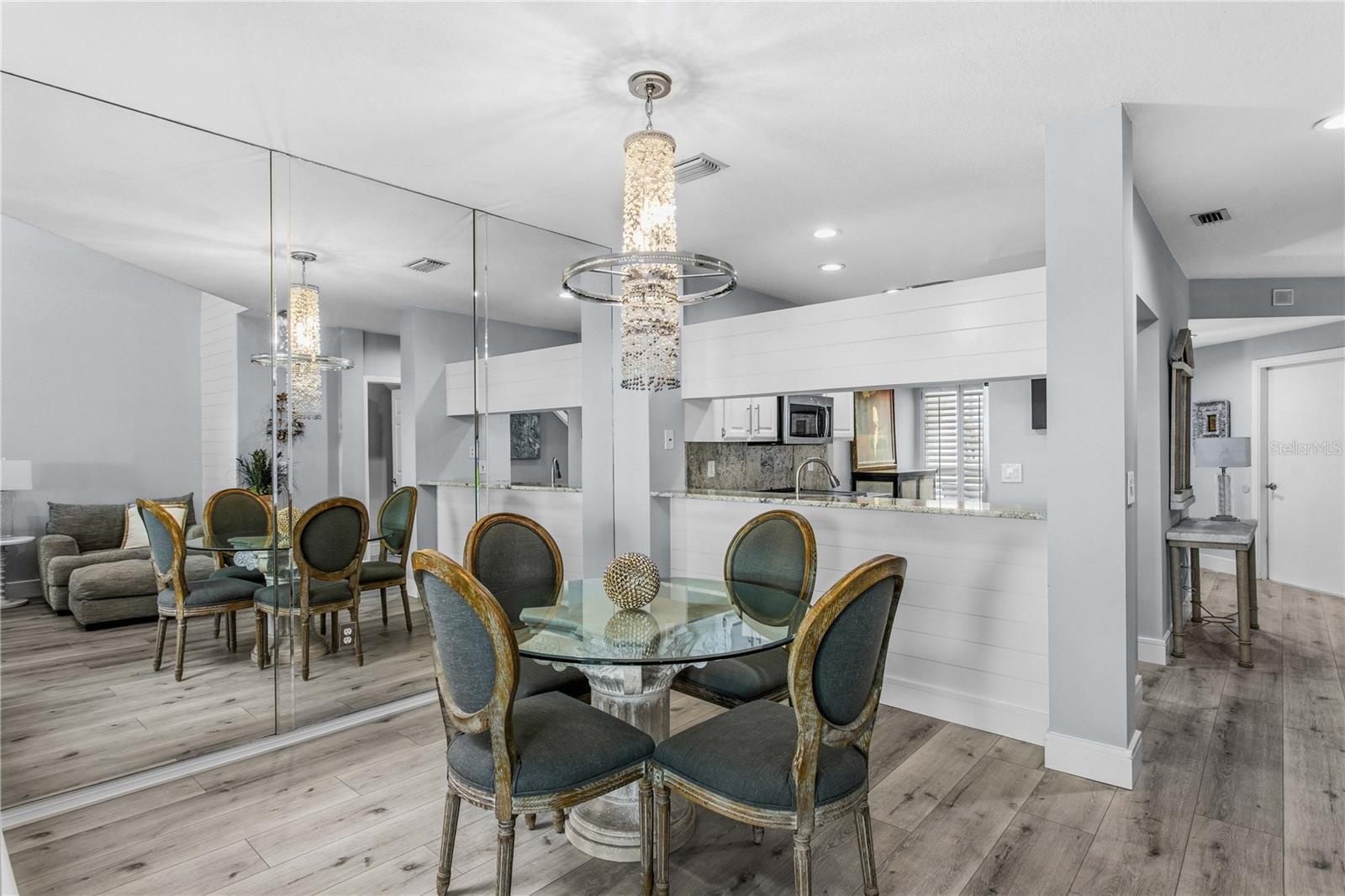 Entertaining is easy in this spacious dining room.