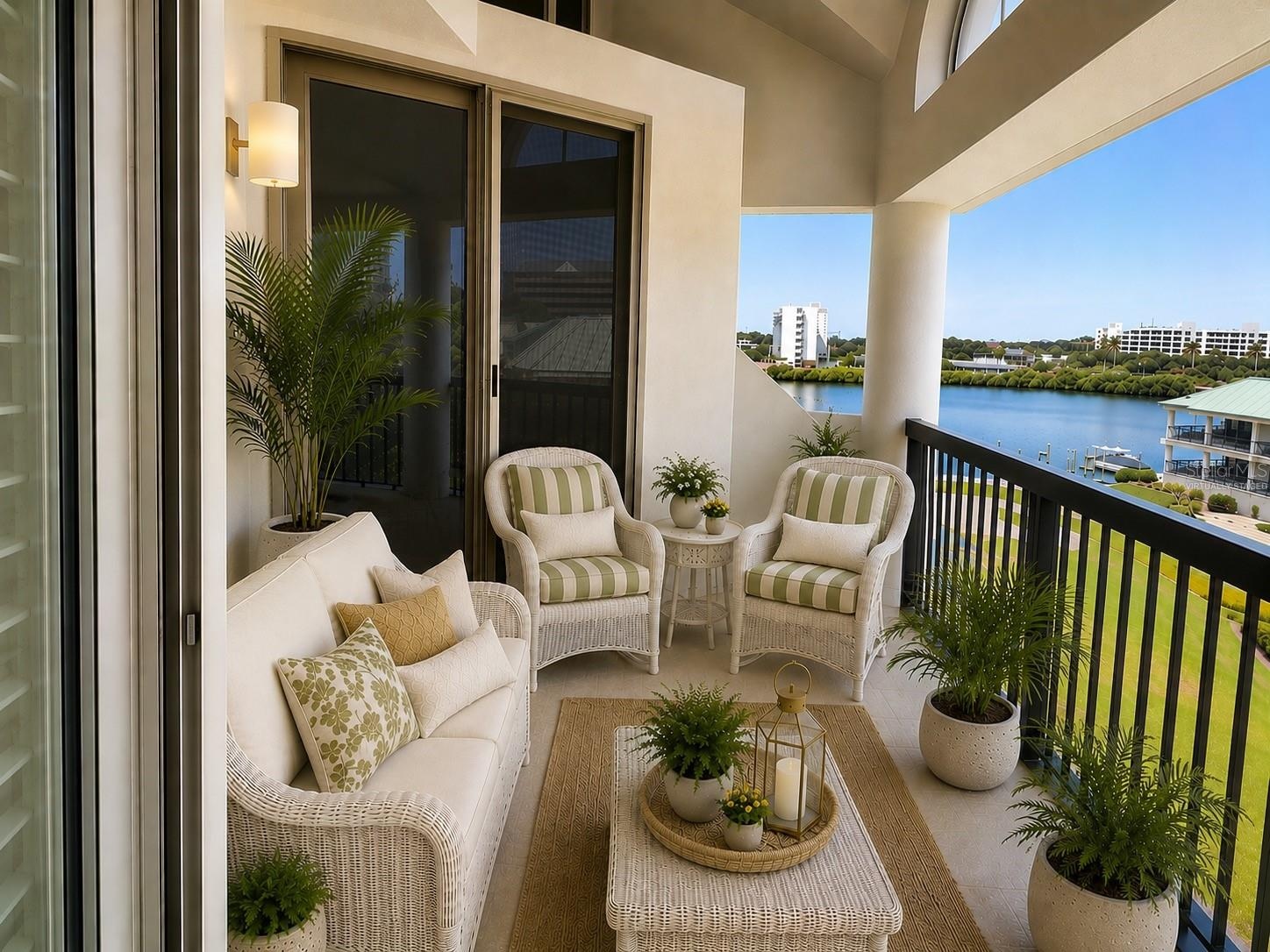 2nd floor balcony off Primary BR and Loft virtually staged