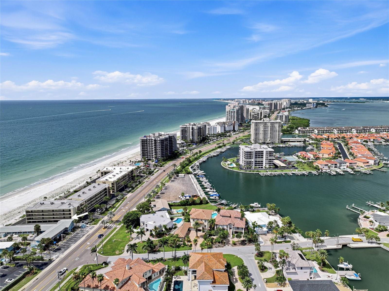 Aerial view of Sand Key/Clearwater Pass area