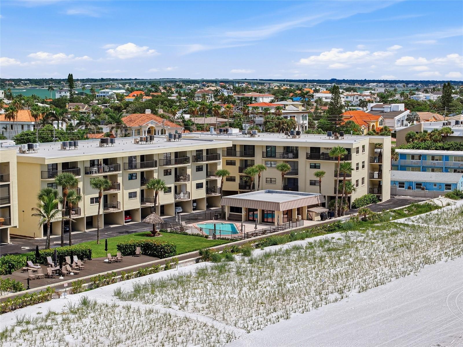 Aerial view of building from beach side