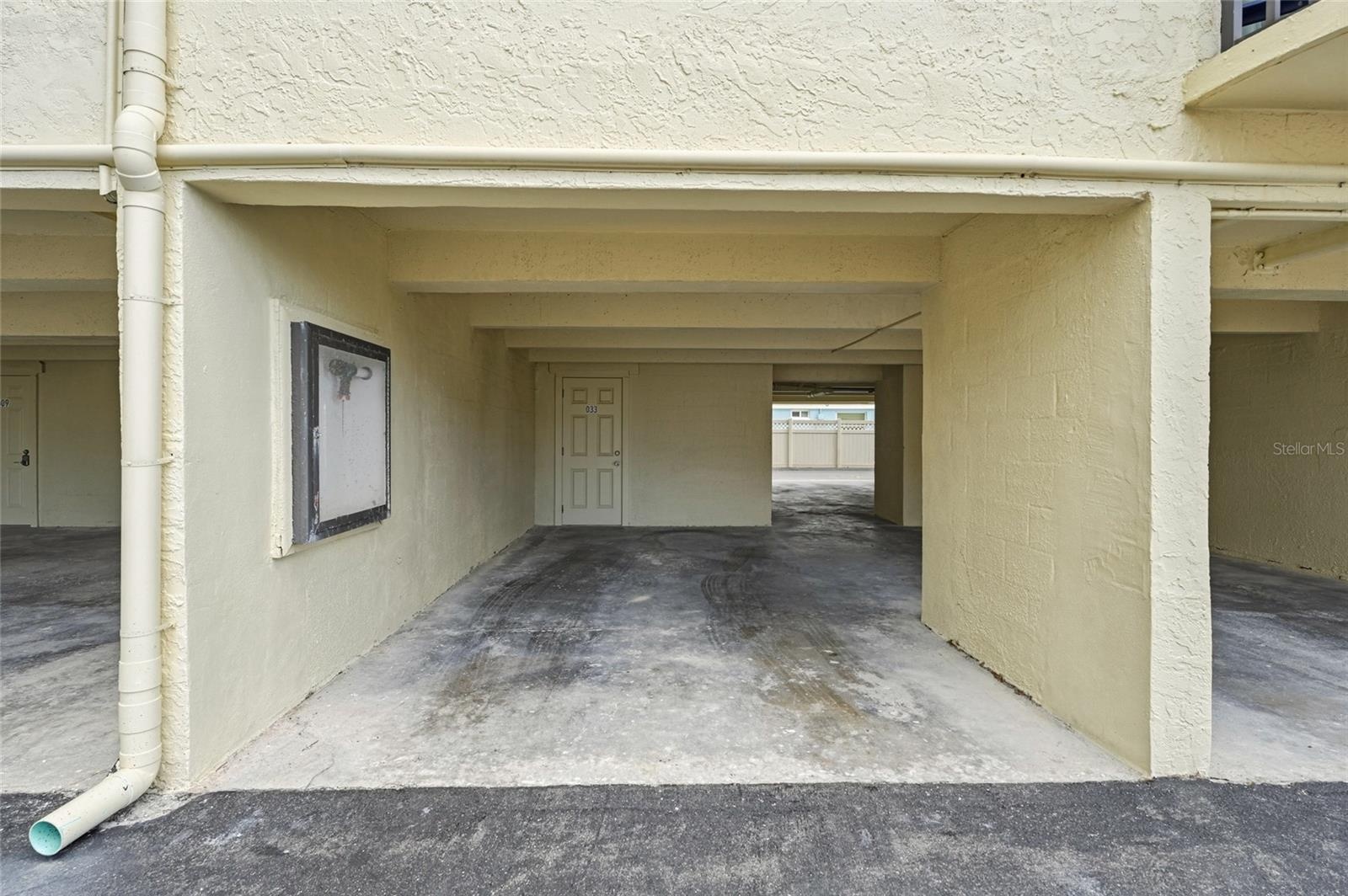 Covered garage interior